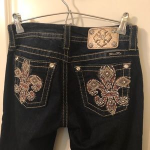 Miss Me Slim Boot Fleur-De-Lis Pocket Jeans